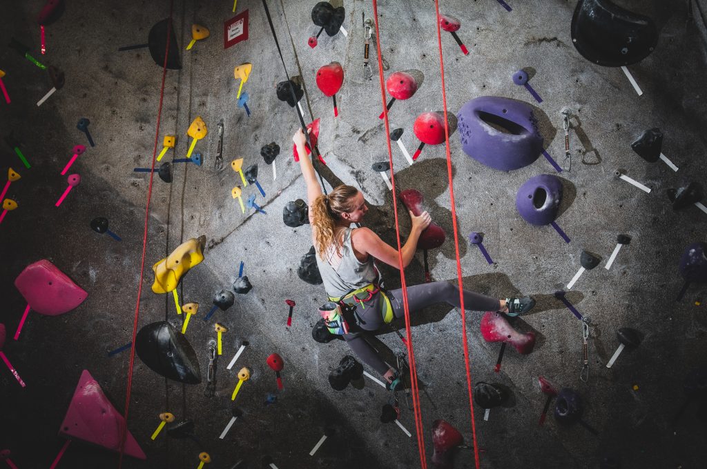 Take a private climbing lesson with Chris Wall on how to lead climb, including tips for learning to lead climb with the help of TRUBLUE Auto Belays.