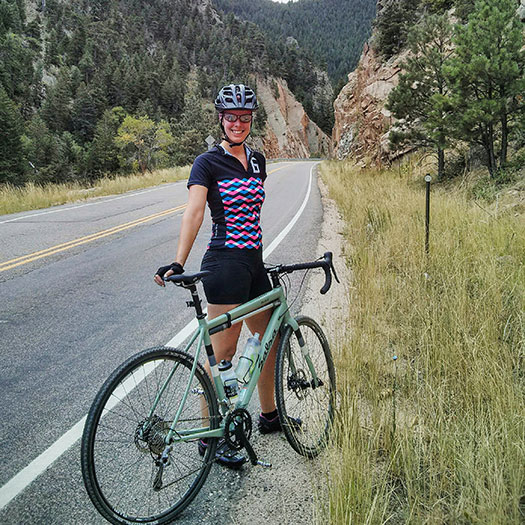 jenna on road bike