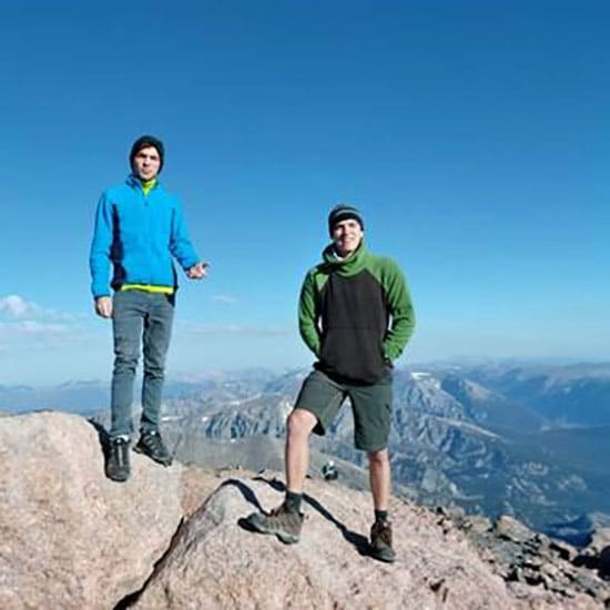 eric hiking to the top of longs peak