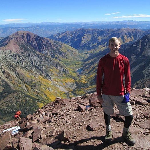 peter hiking in maroon bells