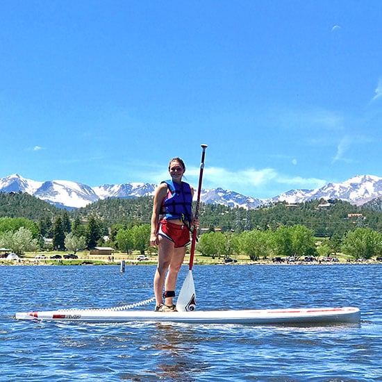 stephanie stand up paddleboarding