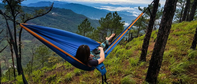 woman in hammock