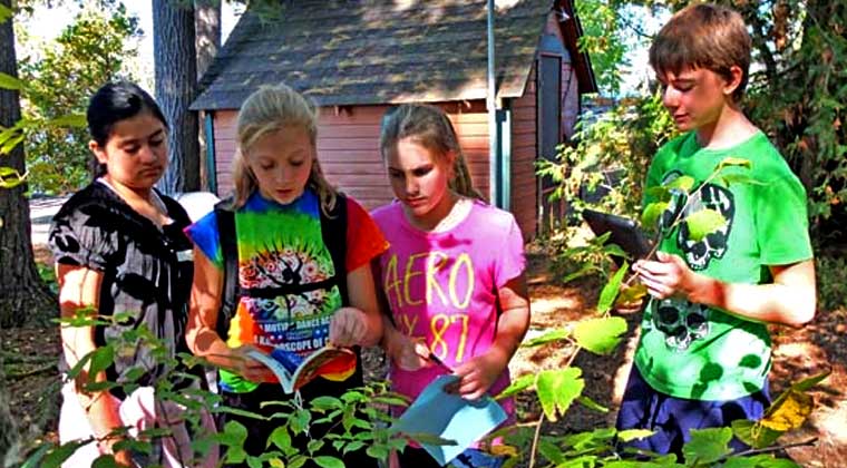 kids on scavenger hunt