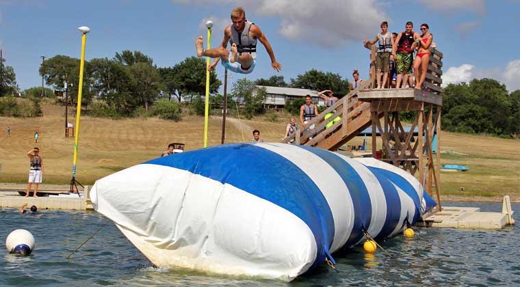 kid getting launched off blob