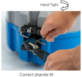 Correct shackle pin